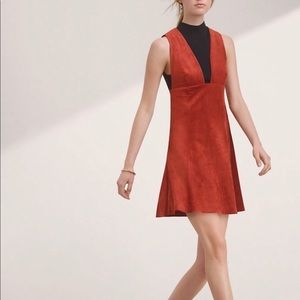 Aritzia Burnt Orange Suede Mini